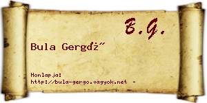 Bula Gergő névjegykártya