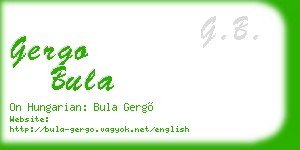 gergo bula business card